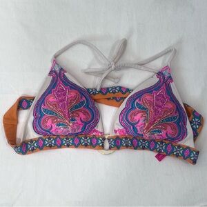 Victoria’s Secret Y2K Halter Tie Back Paisley Floral Bikini Top Sz S